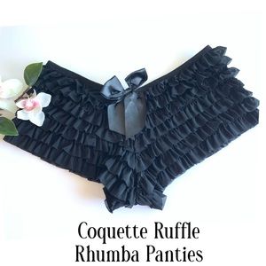 Coquette Black Ruffle Panties Shorts New